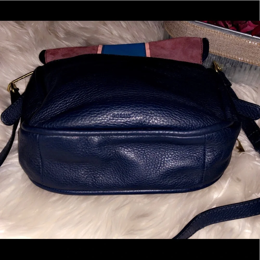 FOSSIL Color-block Crossbody Saddle Bag